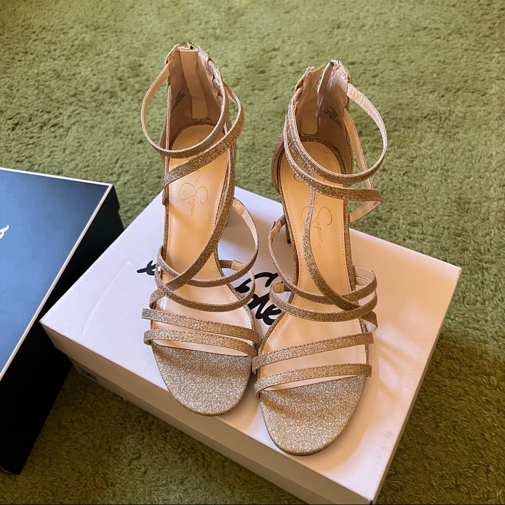 Gold Block Heels - Jessica Simpson NWT